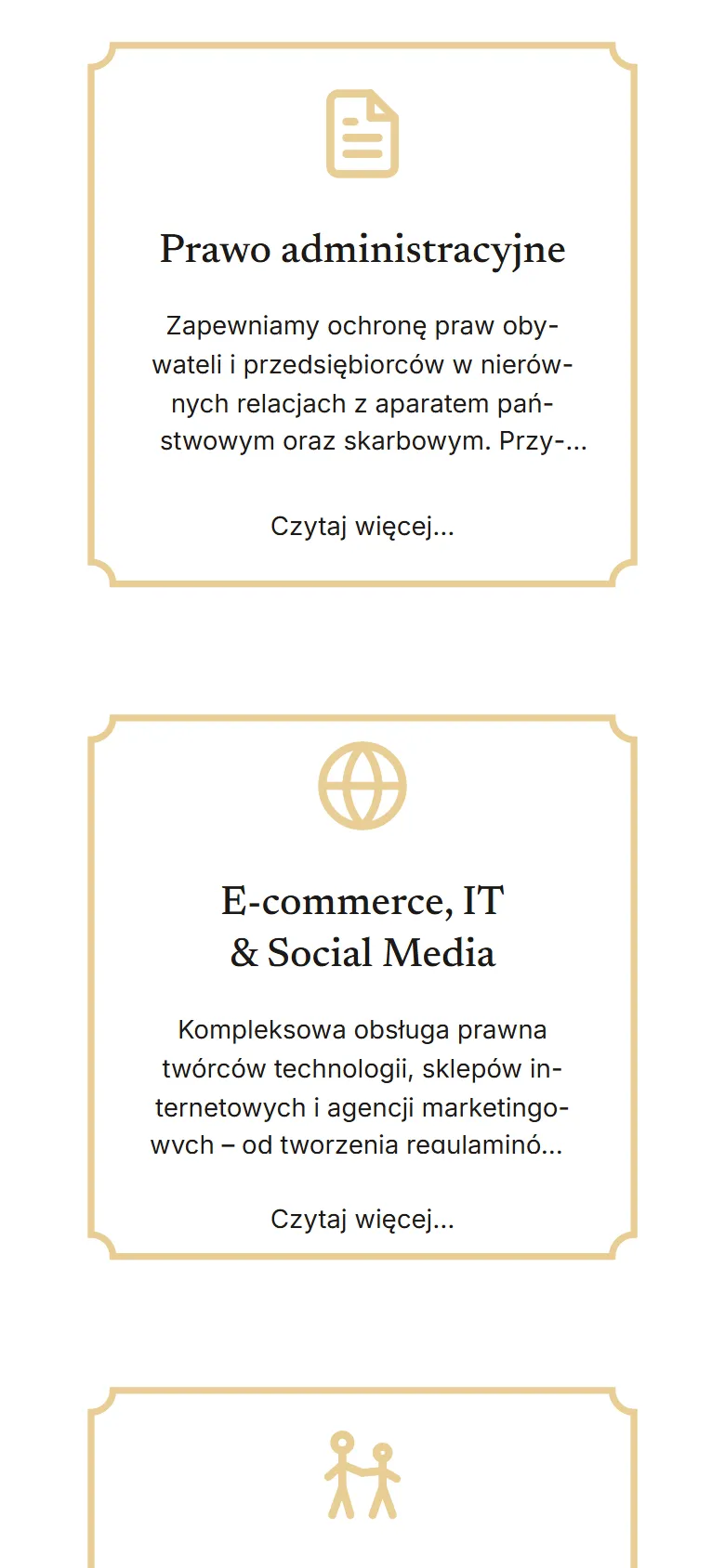 Kancelaria Adwokacka adw. Damiana Adasiewicza - widok strony na telefonie, ekran 2
