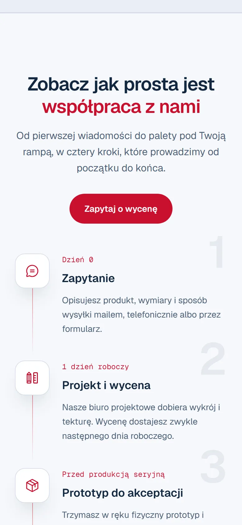 Emtek - producent opakowań kartonowych - widok strony na telefonie, ekran 2